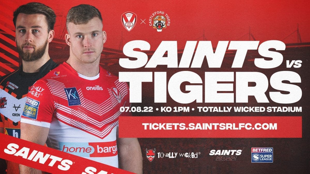 Grab your ticket for Sundays clash with Castleford Tigers St.Helens R.F.C.