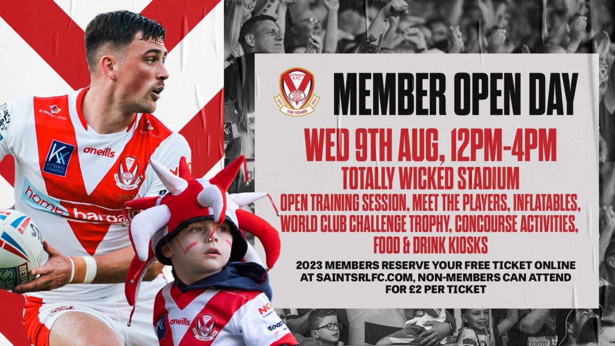 Member Open Day Next Week! St.Helens R.F.C.