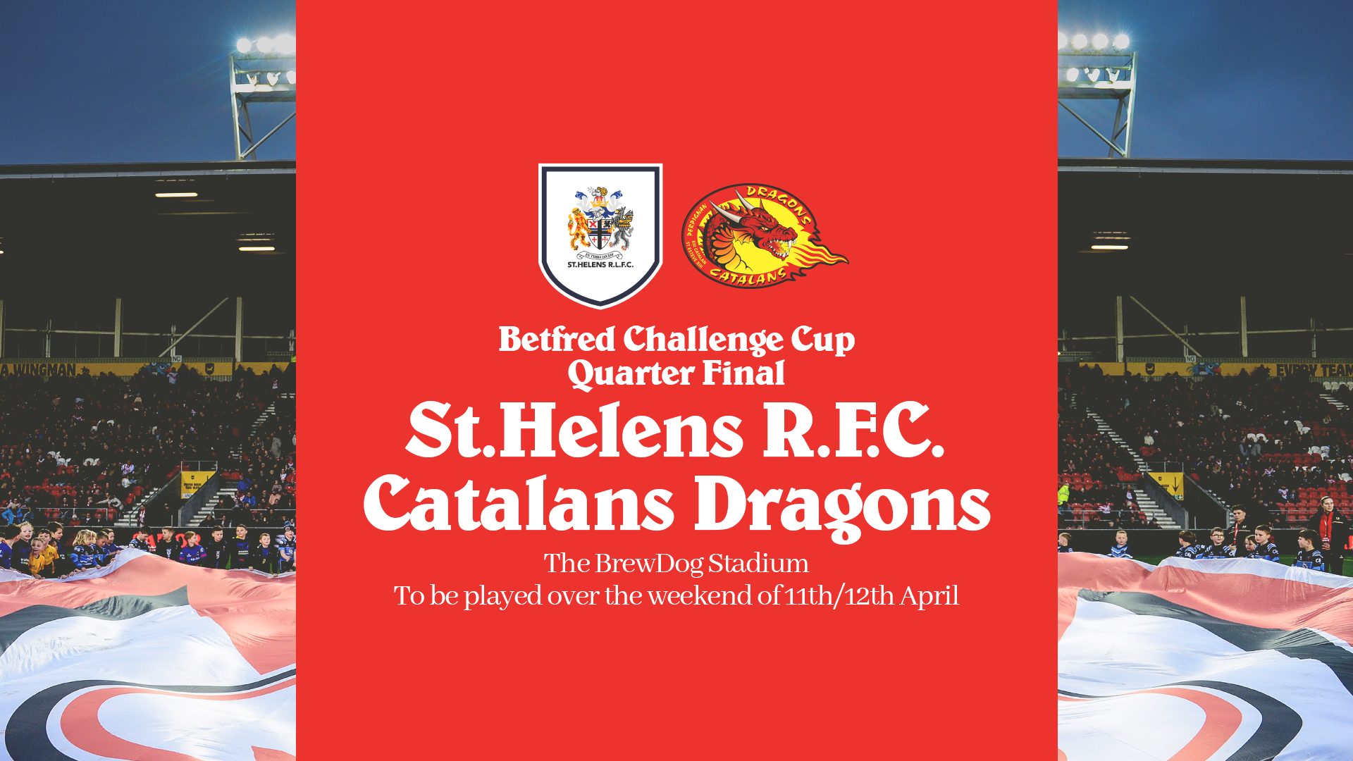 St Helens players celebrating a previous cup win