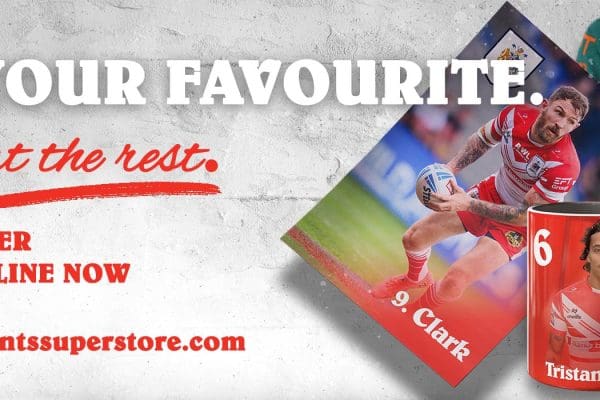 Shop by player graphic showing a selection of personalised items including a poster, mug, coaster and away kit shirt